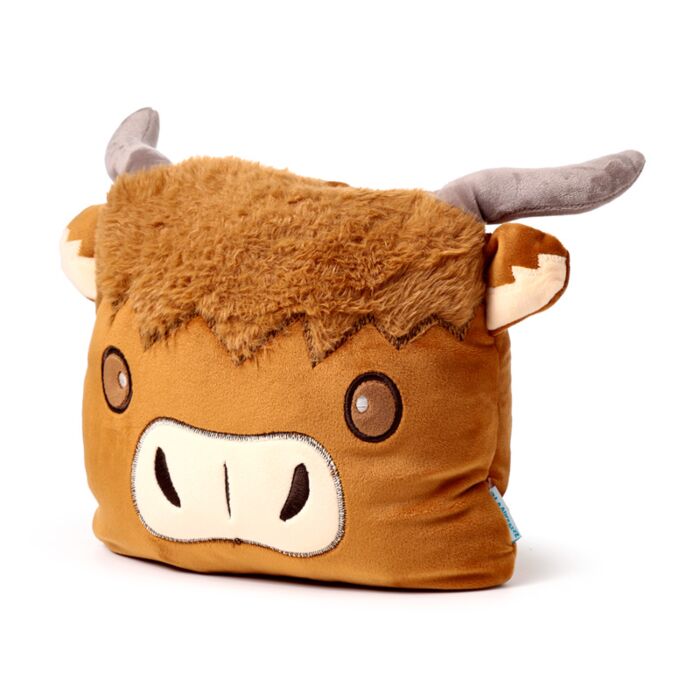 Travel Blanket+Plush Toy- 2-in-1 (Highland Cow)